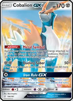 Pokémon-Karte Cobalion GX 106/181