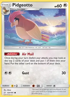 Pokémon-Karte Pidgeotto 123/181