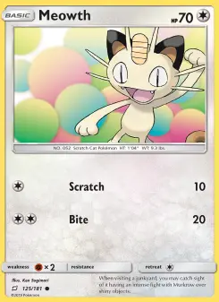 Pokémon-Karte Meowth 125/181