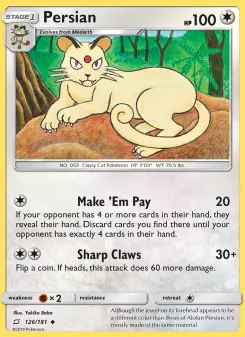 Pokémon-Karte Persian 126/181
