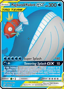Pokémon-Karte Magikarp & Wailord GX 160/181