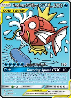Pokémon-Karte Magikarp & Wailord GX 161/181