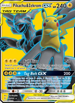 Pokémon-Karte Pikachu & Zekrom GX 162/181