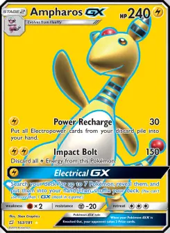 Pokémon-Karte Ampharos GX 163/181