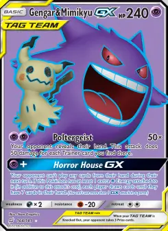 Pokémon-Karte Gengar & Mimikyu GX 164/181
