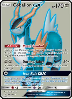 Pokémon-Karte Cobalion GX 168/181