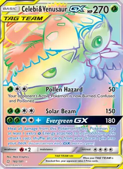 Pokémon-Karte Celebi & Venusaur GX 182/181