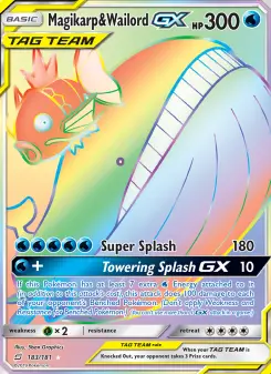 Pokémon-Karte Magikarp & Wailord GX 183/181
