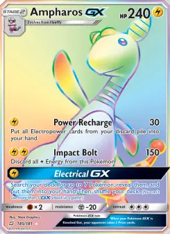 Pokémon-Karte Ampharos GX 185/181