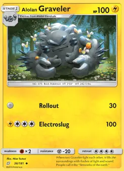 Pokémon-Karte Alolan Graveler 036/181
