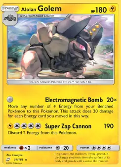 Pokémon-Karte Alolan Golem 037/181