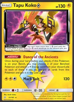 Pokémon-Karte Tapu Koko ◇ 051/181