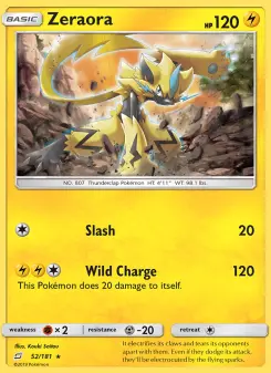 Pokémon-Karte Zeraora 052/181