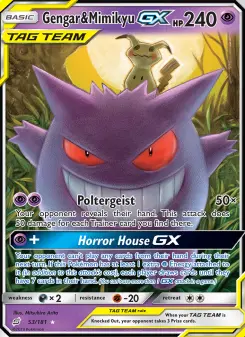 Pokémon-Karte Gengar & Mimikyu GX 053/181