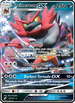 Pokémon-Karte Incineroar GX 097/181
