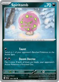Pokémon-Karte Spiritomb 129/198