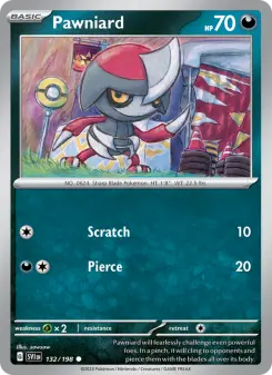 Pokémon-Karte Pawniard 132/198