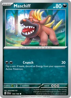 Pokémon-Karte Maschiff 136/198