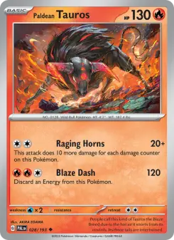 Pokémon-Karte Paldean Tauros 028/193