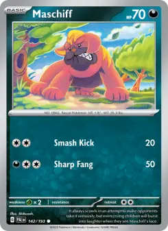 Pokémon-Karte Maschiff 142/193