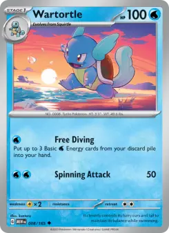 Pokémon-Karte Wartortle 008/165