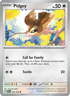 Pokémon-Karte Pidgey 016/165