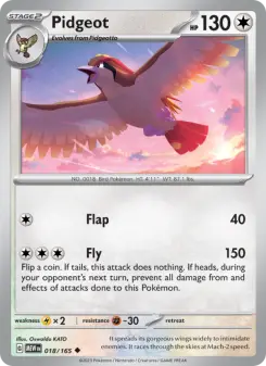 Pokémon-Karte Pidgeot 018/165