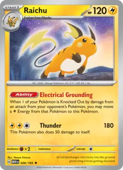 Pokémon-Karte Raichu 026/165