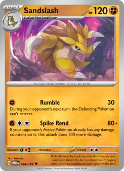 Pokémon-Karte Sandslash 028/165