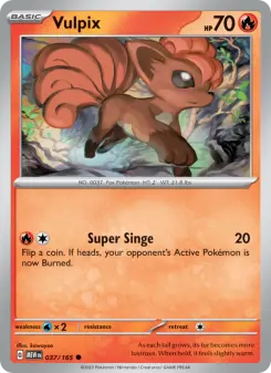 Pokémon-Karte Vulpix 037/165