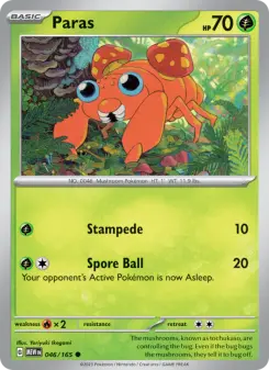 Pokémon-Karte Paras 046/165