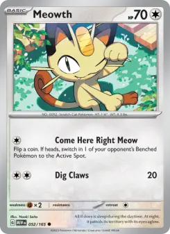 Pokémon-Karte Meowth 052/165