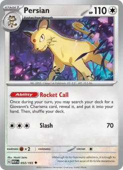 Pokémon-Karte Persian 053/165