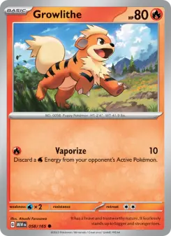 Pokémon-Karte Growlithe 058/165