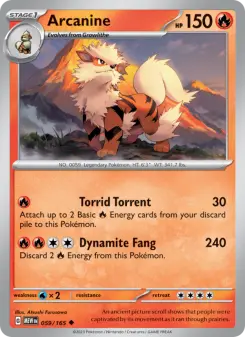 Pokémon-Karte Arcanine 059/165