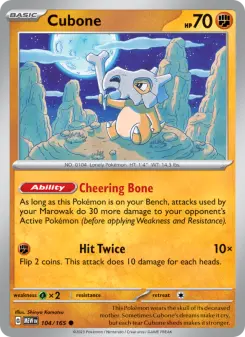 Pokémon-Karte Cubone 104/165