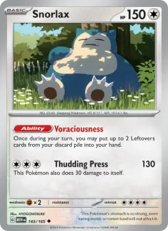 Pokémon-Karte Snorlax 143/165