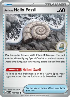 Pokémon-Karte Antique Helix Fossil 153/165