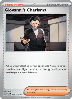 Pokémon-Karte Giovanni's Charisma 161/165
