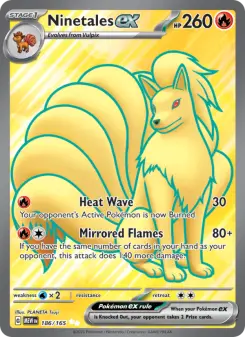 Pokémon-Karte Ninetales ex 186/165