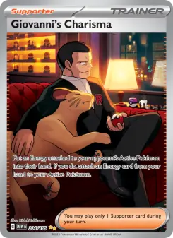 Pokémon-Karte Giovanni's Charisma 204/165