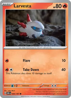 Pokémon-Karte Larvesta 040/197