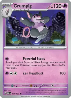 Pokémon-Karte Grumpig 091/197