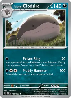 Pokémon-Karte Paldean Clodsire 128/197