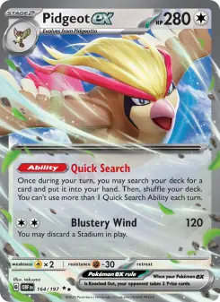 Pokémon-Karte Pidgeot ex 164/197