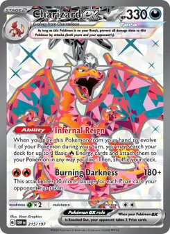 Pokémon-Karte Charizard ex 215/197