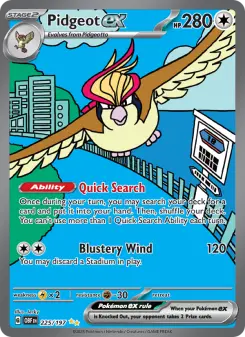 Pokémon-Karte Pidgeot ex 225/197
