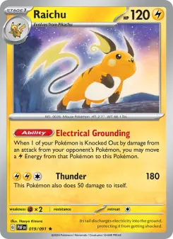 Pokémon-Karte Raichu 019/091