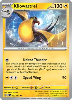 Pokémon-Karte Kilowattrel 022/091