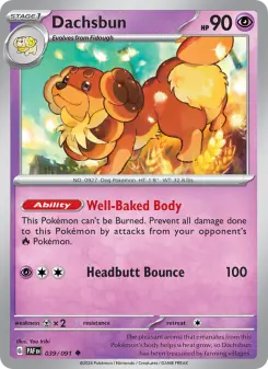 Pokémon-Karte Dachsbun 039/091